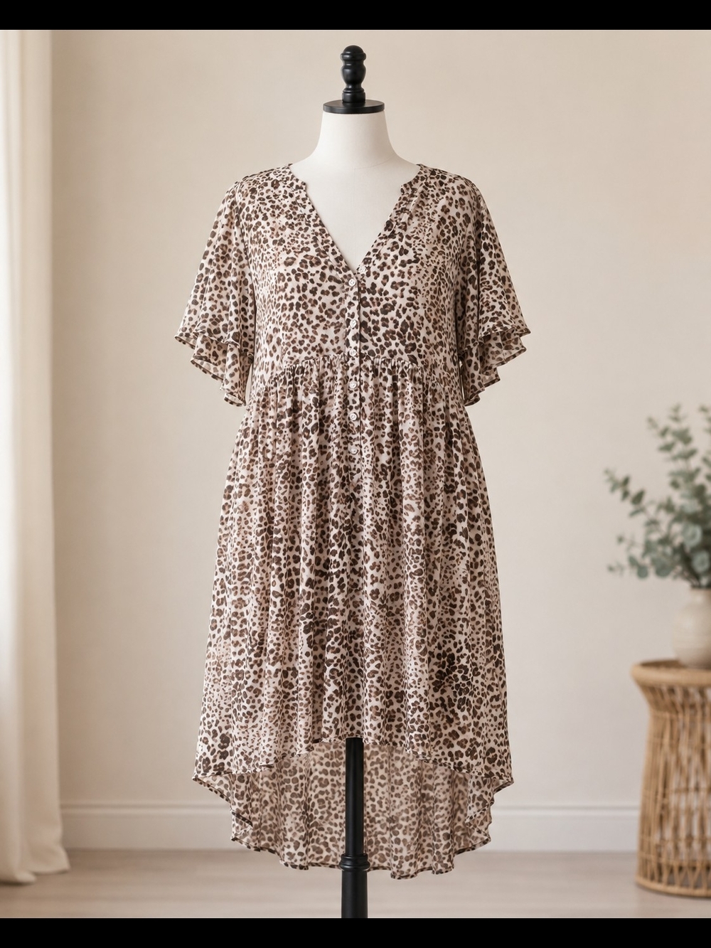 TORRID Leopard Print Babydoll Tunic Top Size 2 / 2X